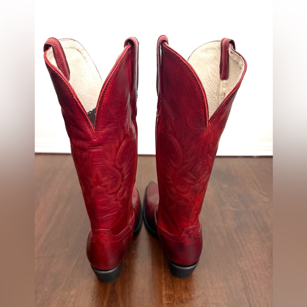 NWT Freebird by Steven Woodland Leather Western Cowboy Boots in Crimson Sz 9 - Picture 10 of 16